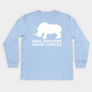 real unicorns have curves Kids Long Sleeve T-Shirt